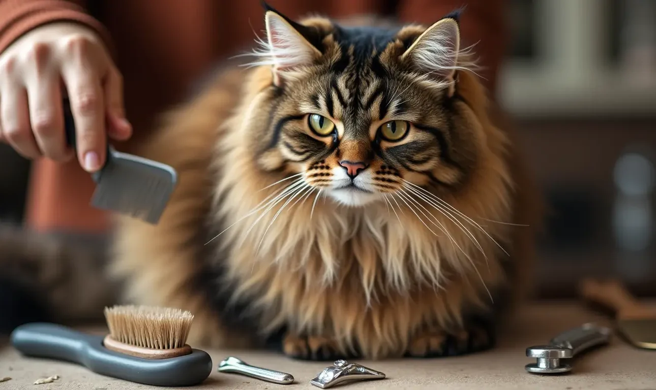 maine coon cat grooming